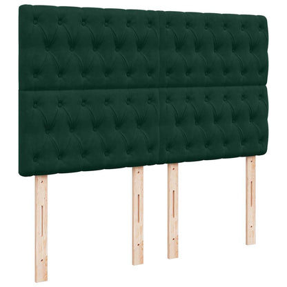 Ottoman-Bett mit Matratzen Dunkelgrün 140x200 cm Samt