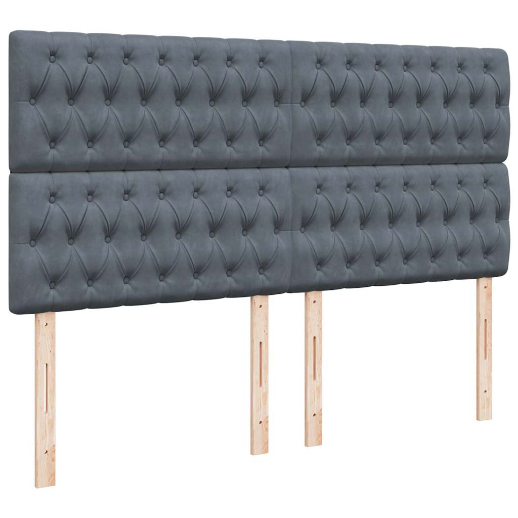 Ottoman-Bett mit Matratzen Dunkelgrau 160x200 cm Samt