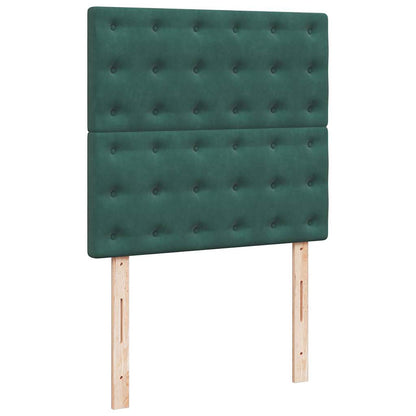 Ottoman-Bett mit Matratzen Dunkelgrün 80x200 cm Samt