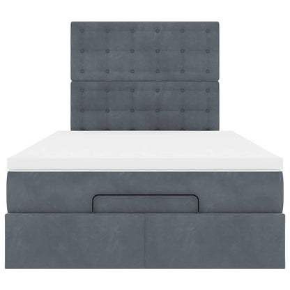 Ottoman-Bett mit Matratzen Dunkelgrau 120x200 cm Samt