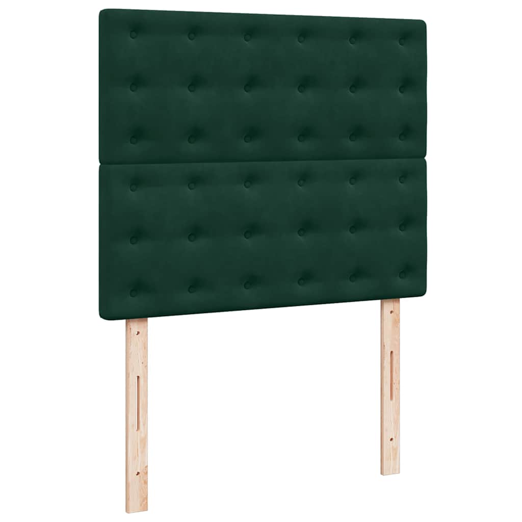Ottoman-Bett mit Matratzen Dunkelgrün 120x200 cm Samt