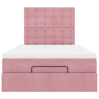 Ottoman-Bett mit Matratzen Rosa 120x200 cm Samt