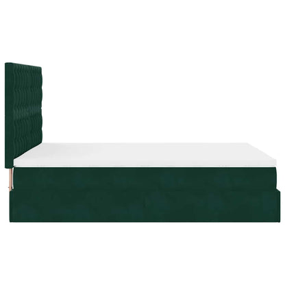 Ottoman-Bett mit Matratzen Dunkelgrün 140x200 cm Samt