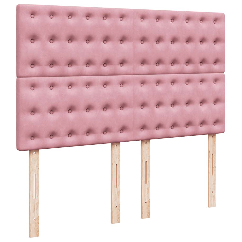 Ottoman-Bett mit Matratzen Rosa 140x200 cm Samt