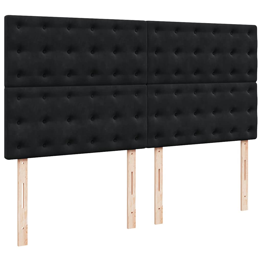 Ottoman-Bett mit Matratzen Schwarz 160x200 cm Samt