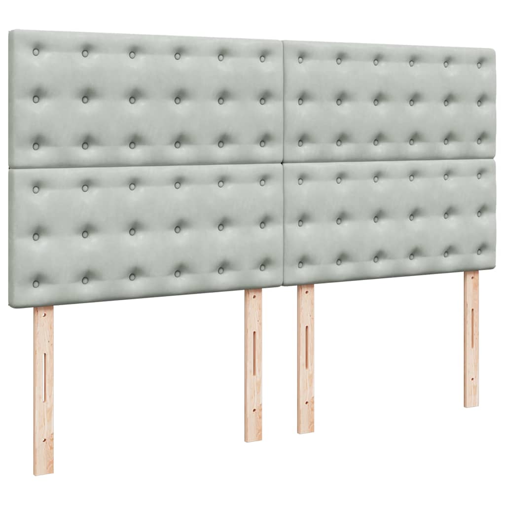 Ottoman-Bett mit Matratzen Hellgrau 180x200 cm Samt