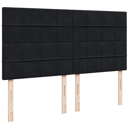 Ottoman-Bett mit Matratzen Schwarz 180x200 cm Samt