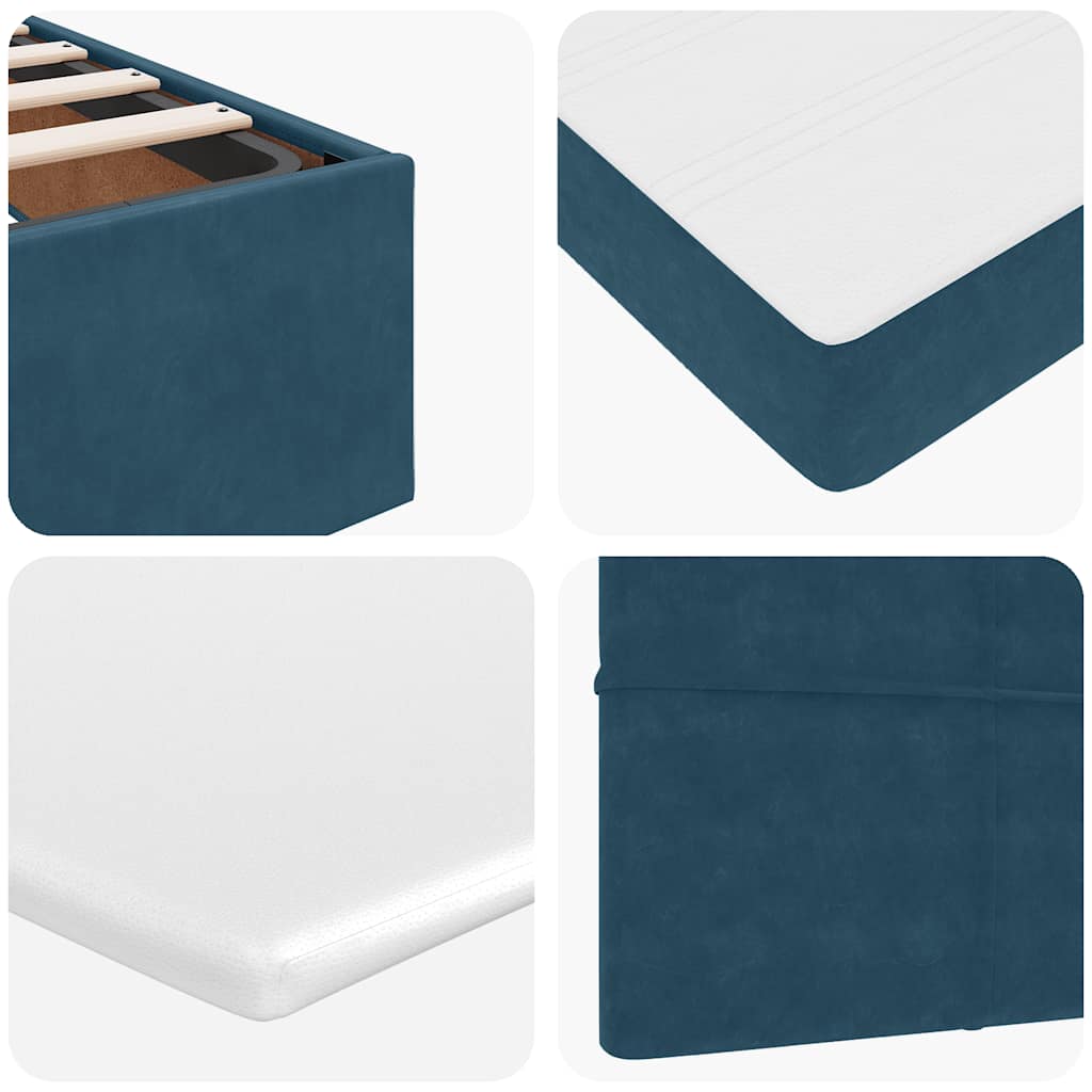 Ottoman-Bett mit Matratzen Dunkelblau 180x200 cm Samt