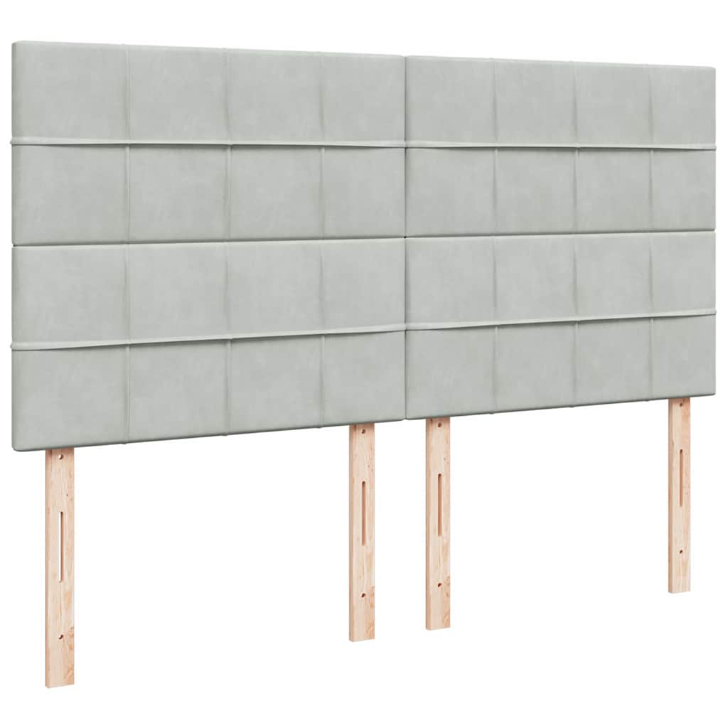 Ottoman-Bett mit Matratzen Hellgrau 200x200 cm Samt