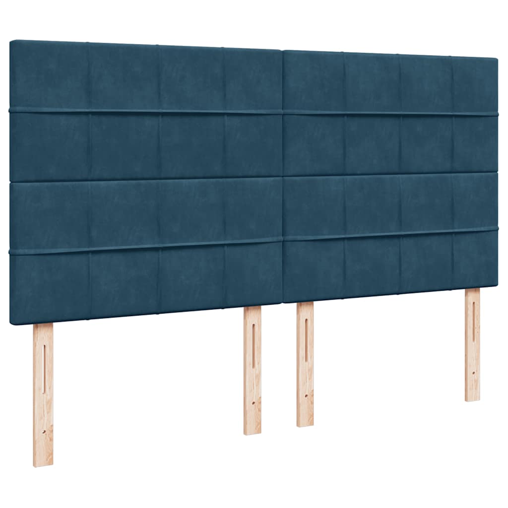 Ottoman-Bett mit Matratzen Dunkelblau 200x200 cm Samt