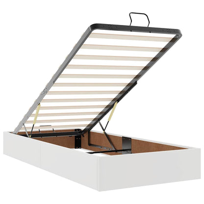 Ottoman-Bett mit Matratze & LEDs Weiß 90x190 cm Kunstleder