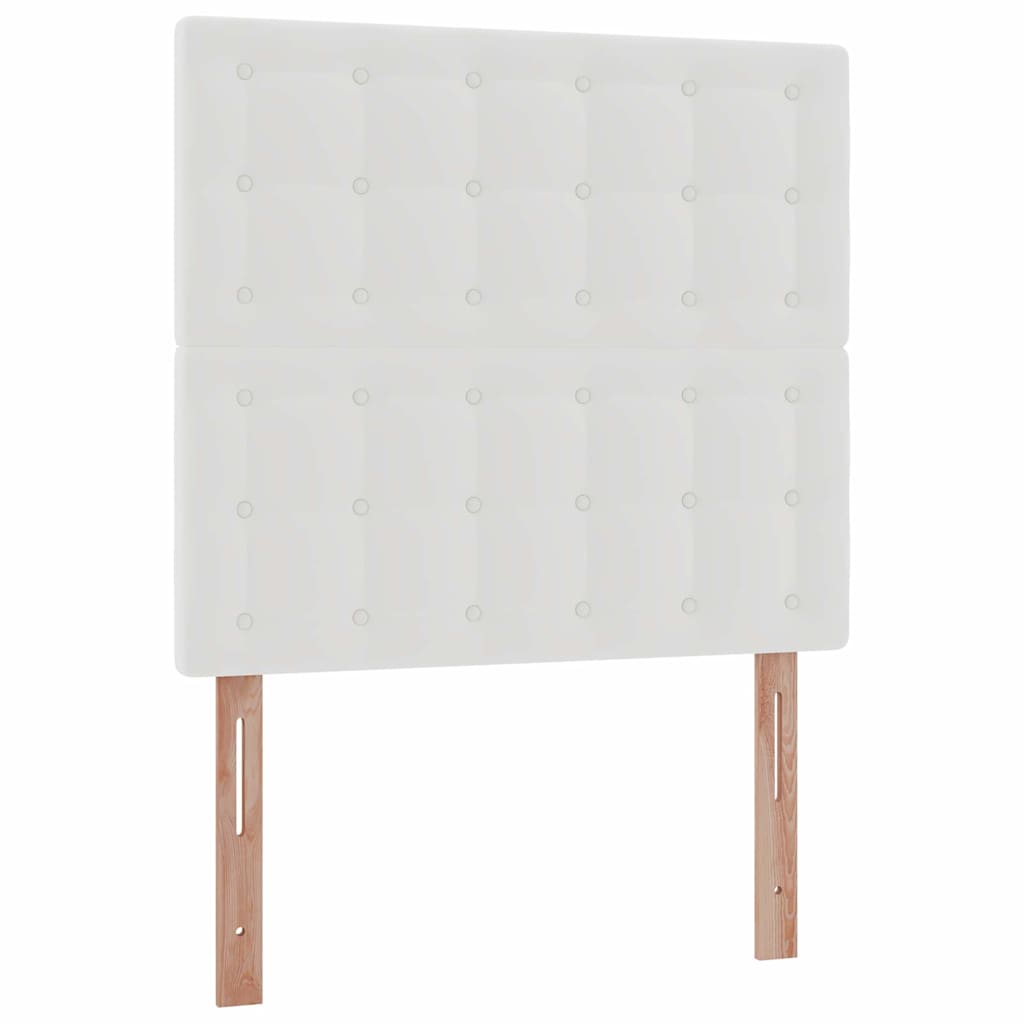 Ottoman-Bett mit Matratze & LEDs Weiß 90x200 cm Kunstleder