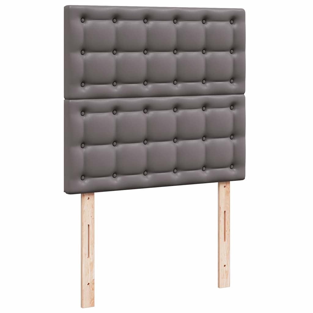 Ottoman-Bett mit Matratze & LEDs Grau 90x200 cm Kunstleder
