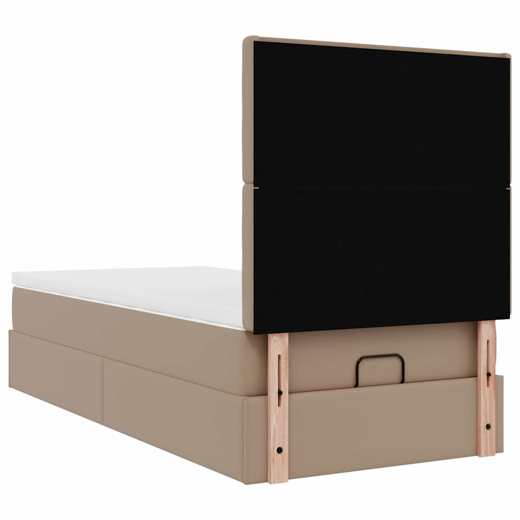 Ottoman-Bett mit Matratze & LEDs 90x200 cm Kunstleder