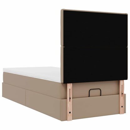 Ottoman-Bett mit Matratze & LEDs 90x200 cm Kunstleder