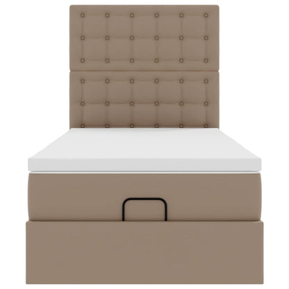 Ottoman-Bett mit Matratze & LEDs 90x200 cm Kunstleder