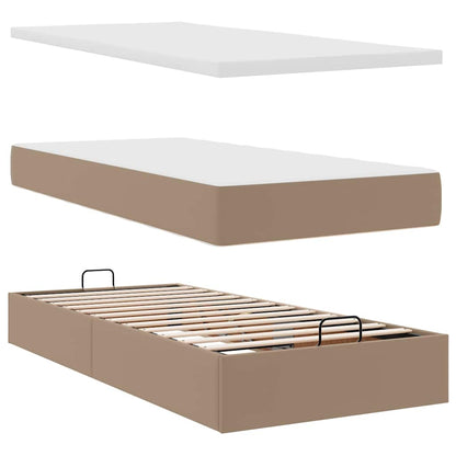 Ottoman-Bett mit Matratze & LEDs 90x200 cm Kunstleder