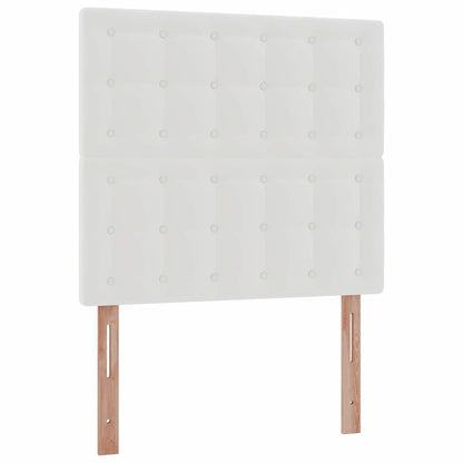 Ottoman-Bett mit Matratze & LEDs Weiß 100x200 cm Kunstleder