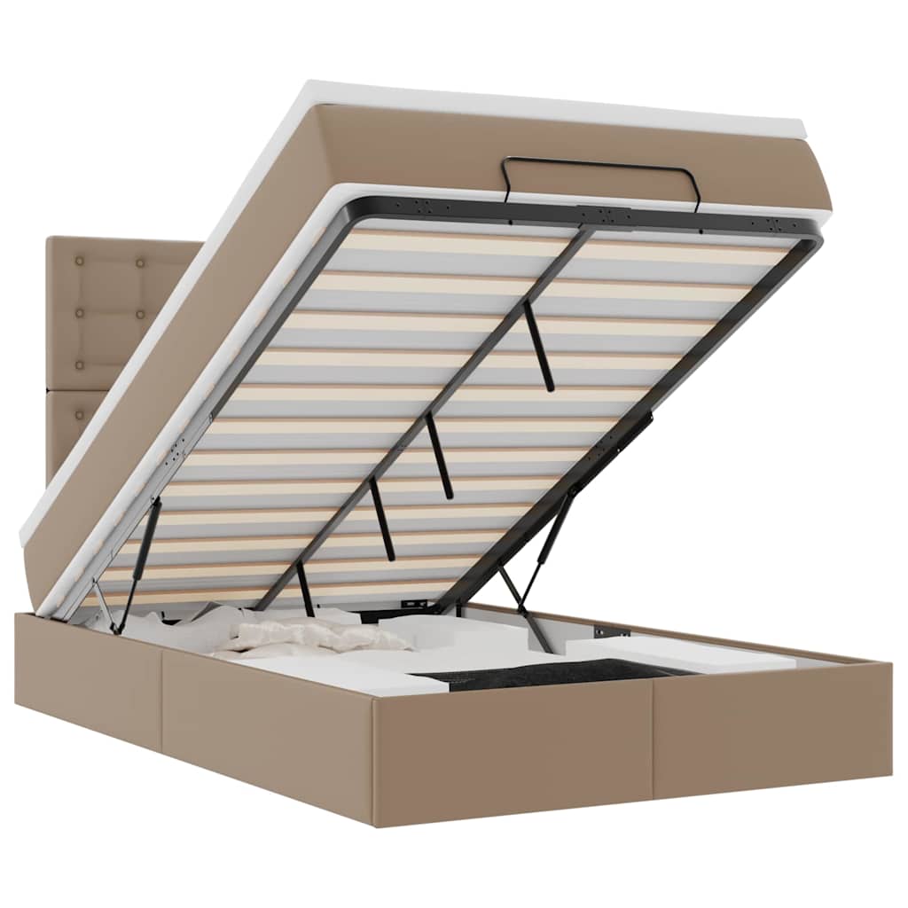 Ottoman-Bett mit Matratze & LEDs 120x200cm Kunstleder