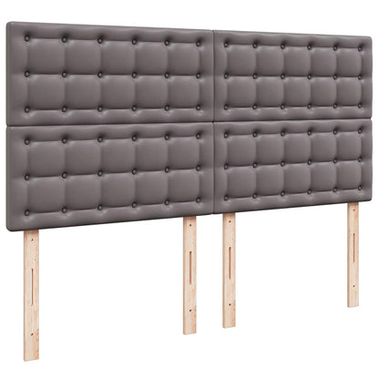 Ottoman-Bett mit Matratze & LEDs Grau 160x200 cm Kunstleder