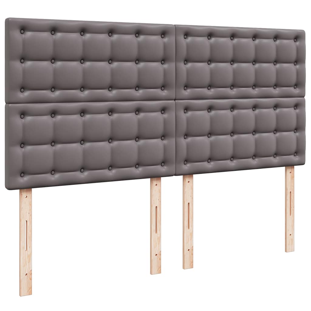 Ottoman-Bett mit Matratzen & LEDs Grau 200x200 cm Kunstleder