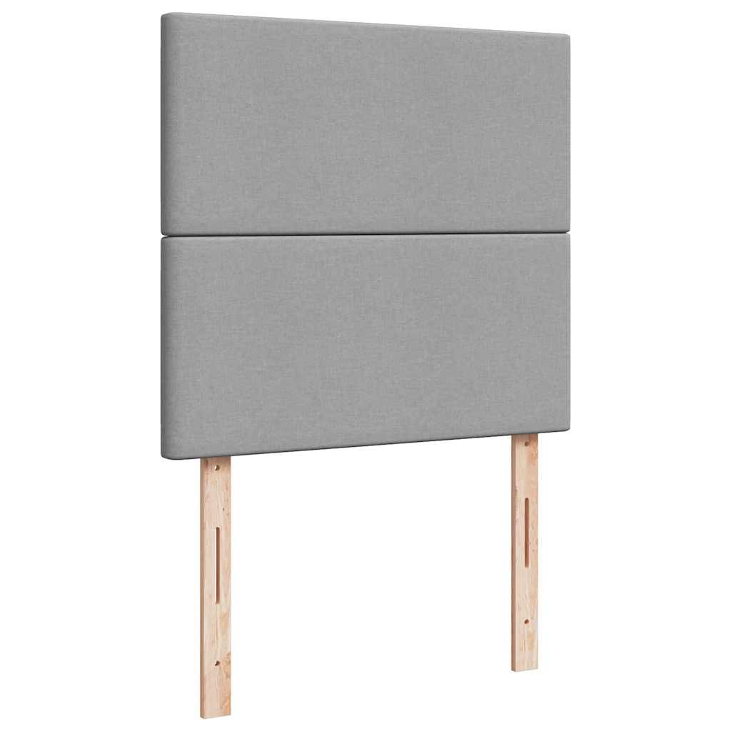 Ottomane Bett mit Matratze & LEDs Hellgrau 80x200 cm Stoff