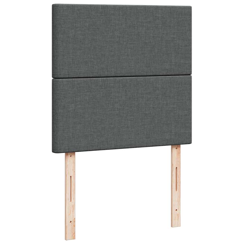 Ottoman-Bett mit Matratze & LEDs Dunkelgrau 90x190 cm Stoff
