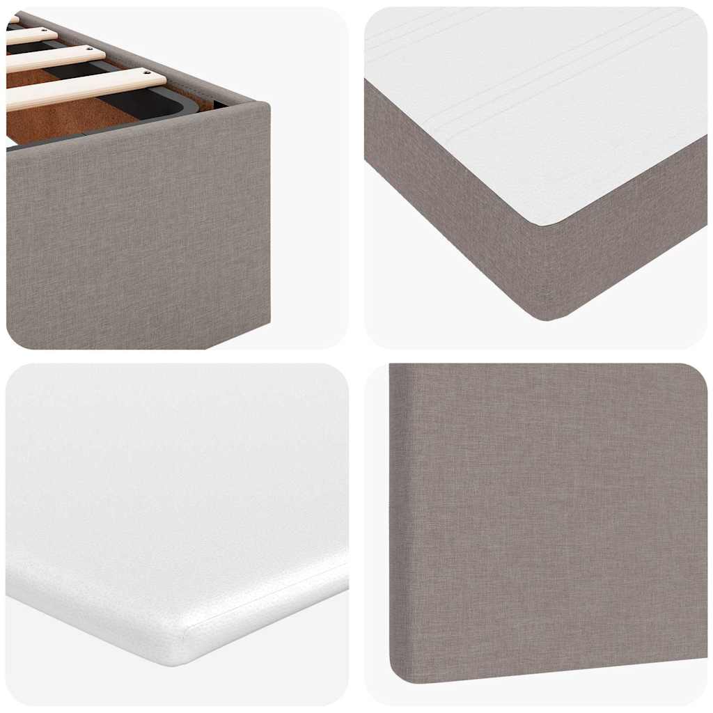 Ottoman-Bett mit Matratze & LEDs Taupe 90x190 cm Stoff