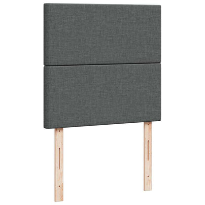 Ottomane Bett mit Matratze & LEDs Dunkelgrau 90x200 cm Stoff