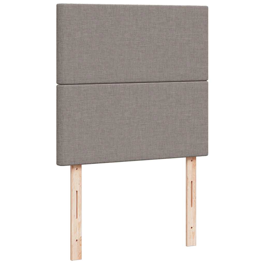 Ottomane Bett mit Matratze & LEDs Taupe 90x200 cm Stoff