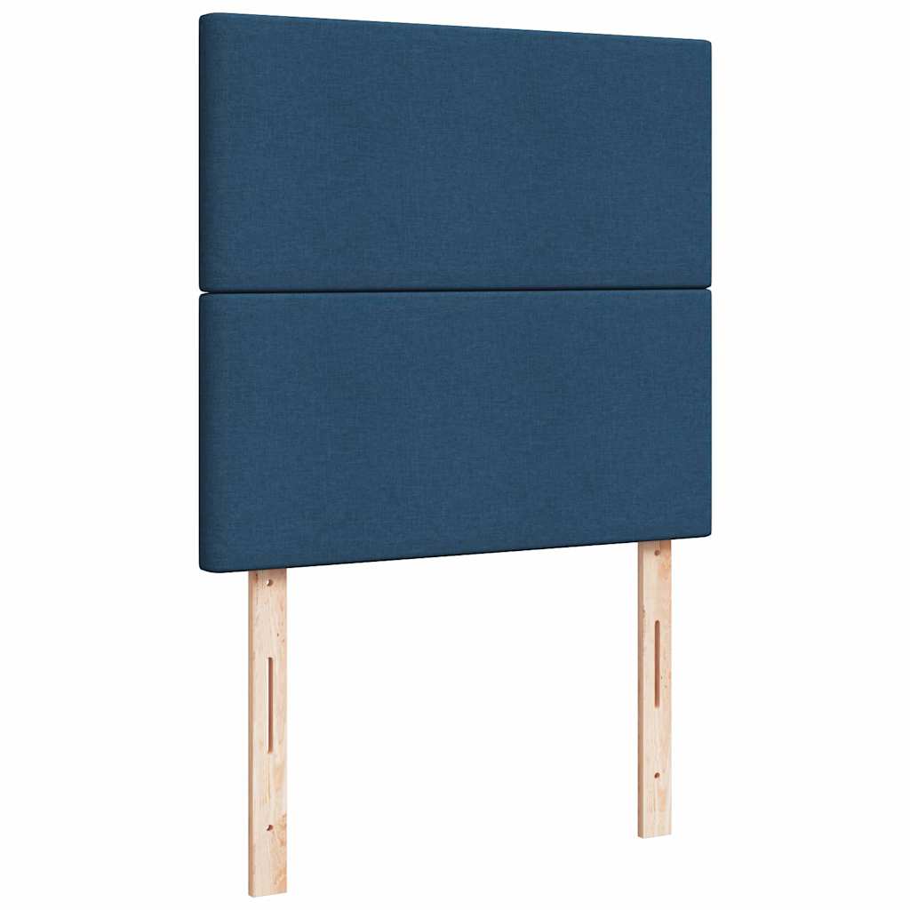 Ottomane Bett mit Matratze & LEDs Blau 90x200 cm Stoff