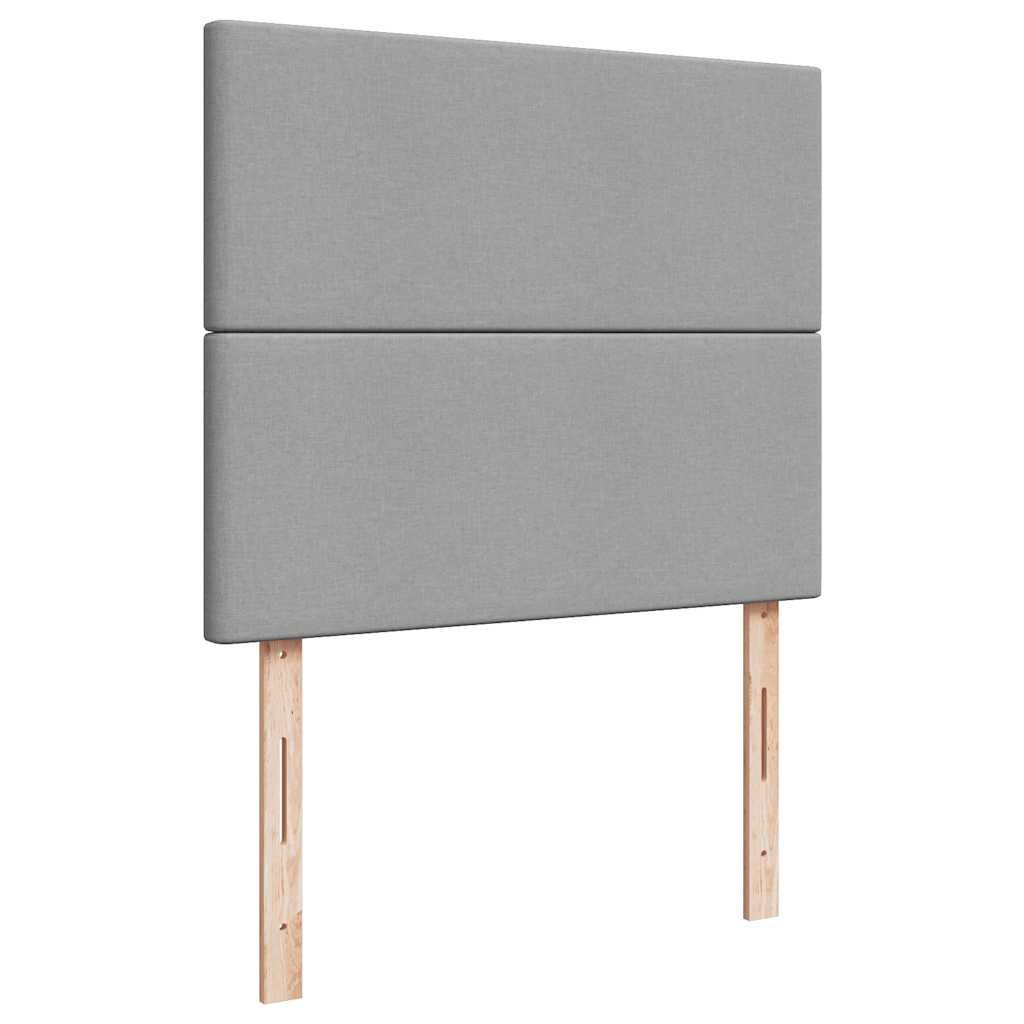 Ottoman-Bett mit Matratze & LEDs Hellgrau 120x190 cm Stoff