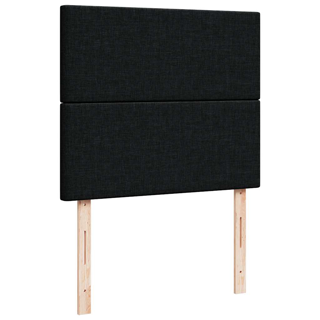 Ottoman-Bett mit Matratze & LEDs Schwarz 120x190 cm Stoff