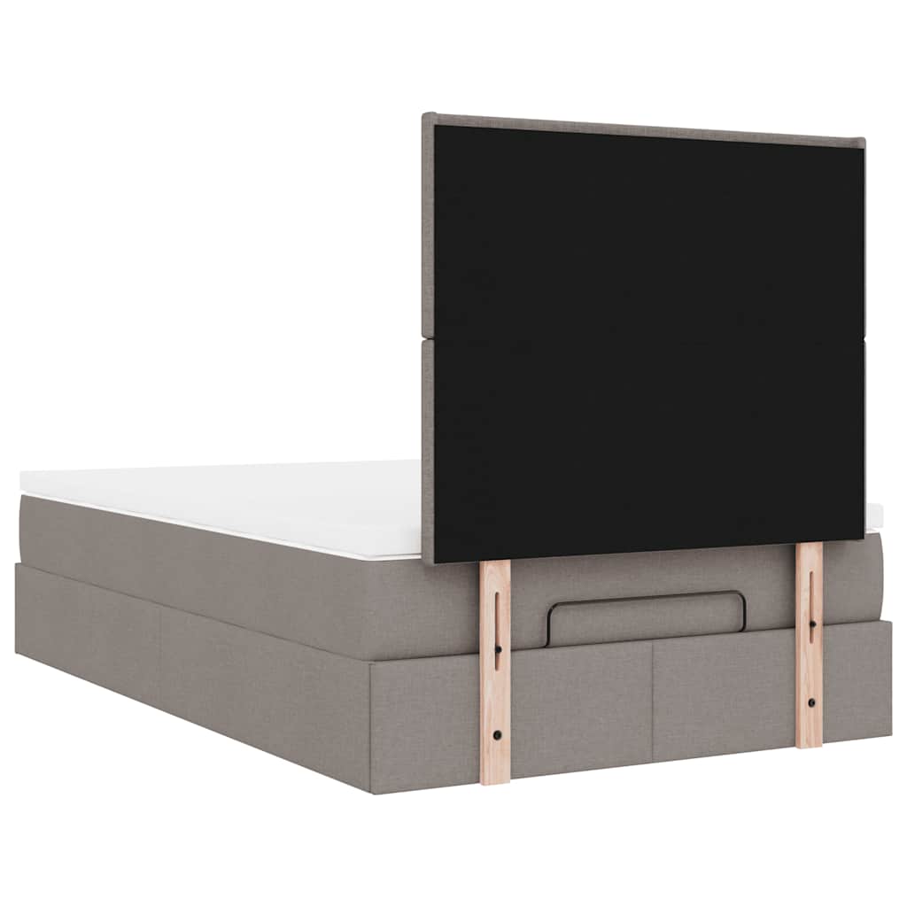 Ottoman-Bett mit Matratze & LEDs Taupe 120x190 cm Stoff