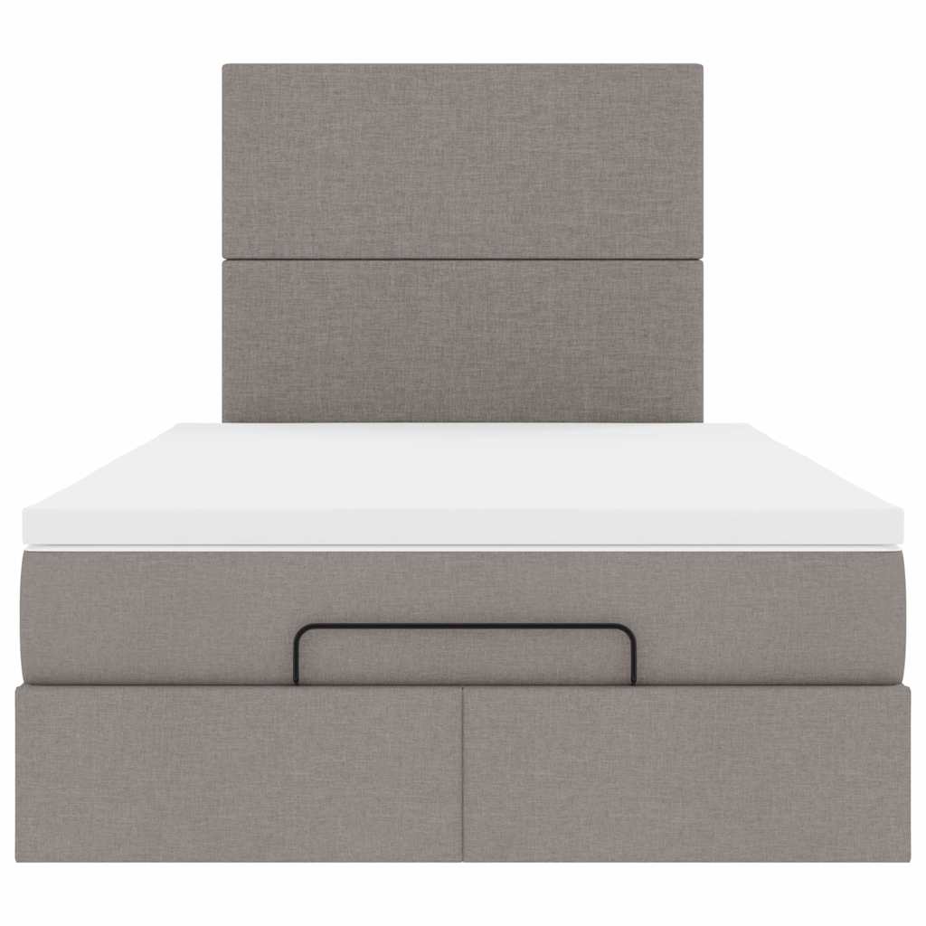 Ottoman-Bett mit Matratze & LEDs Taupe 120x190 cm Stoff