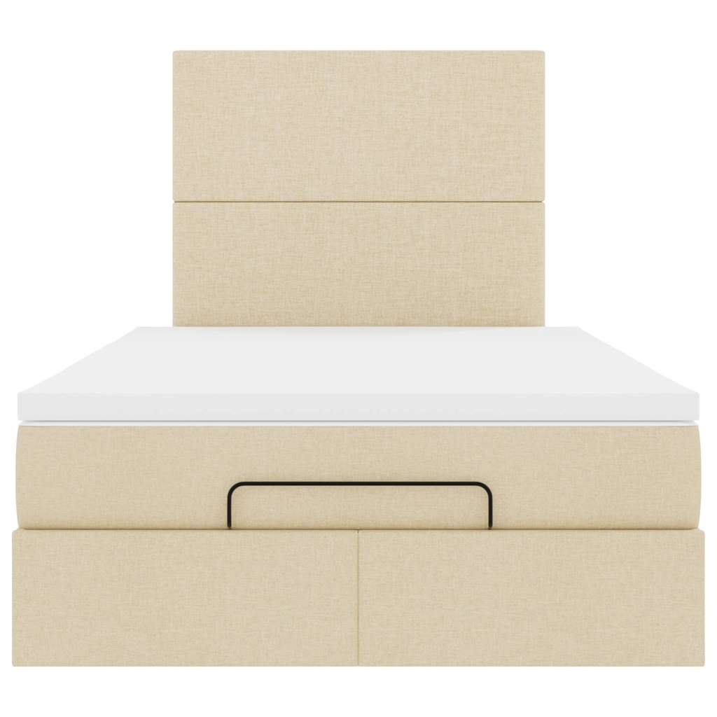 Ottoman-Bett mit Matratze & LEDs Creme 120x190 cm Stoff
