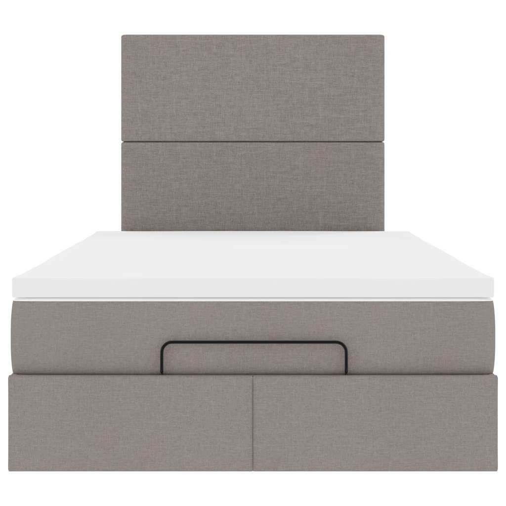Ottoman-Bett mit Matratze & LEDs Taupe 120x200 cm Stoff