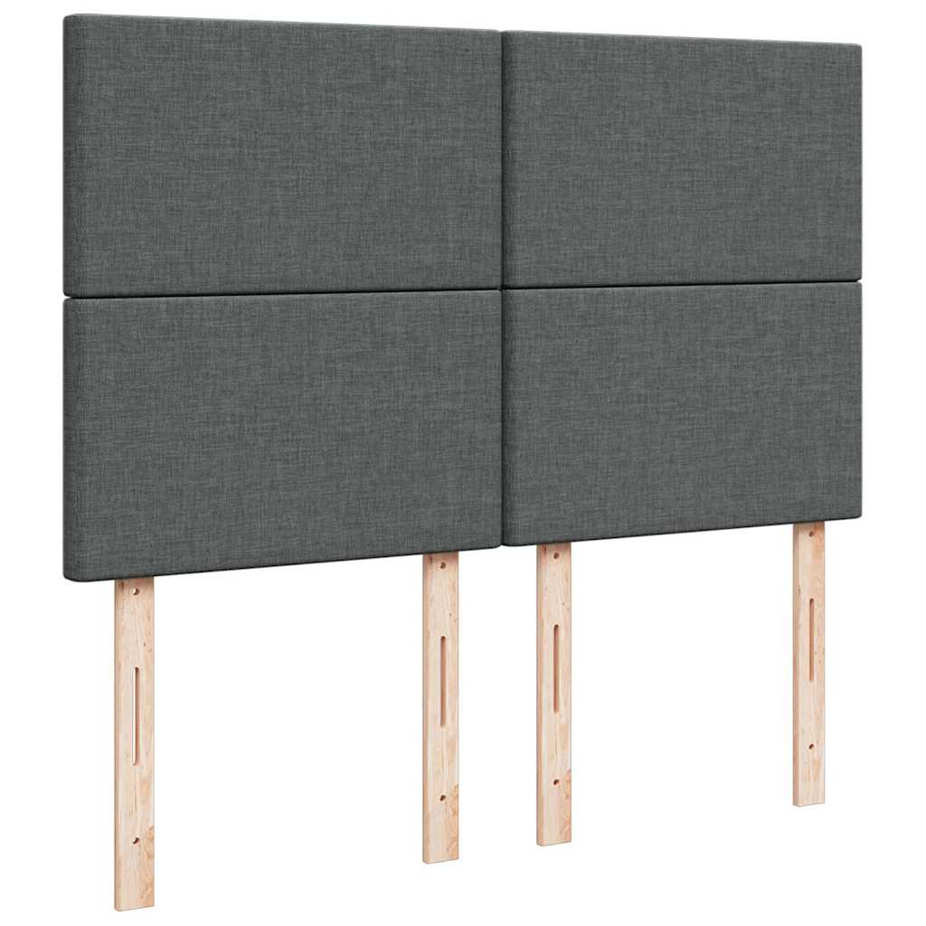 Ottoman-Bett mit Matratze & LEDs Dunkelgrau 140x190 cm Stoff