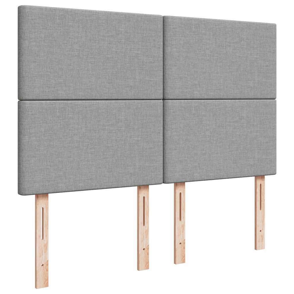 Ottoman-Bett mit Matratze & LEDs Hellgrau 140x200 cm Stoff