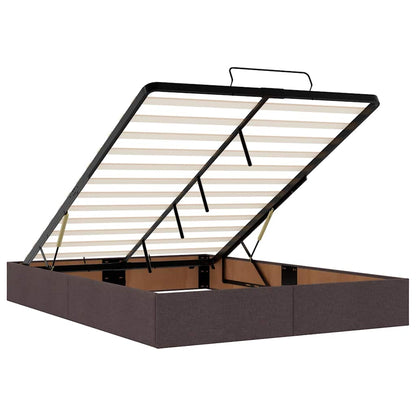 Ottoman-Bett mit Matratze & LEDs Dunkelbraun 140x200 cm Stoff