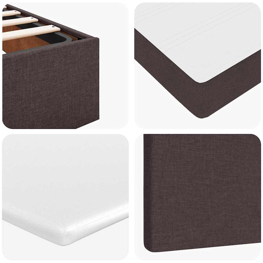 Ottoman-Bett mit Matratze & LEDs Dunkelbraun 140x200 cm Stoff