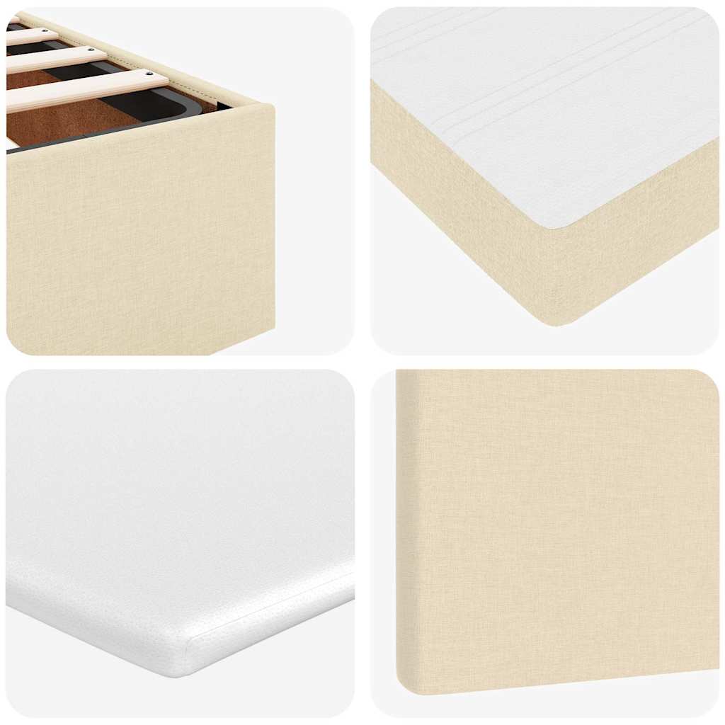 Ottoman-Bett mit Matratze & LEDs Creme 140x200 cm Stoff