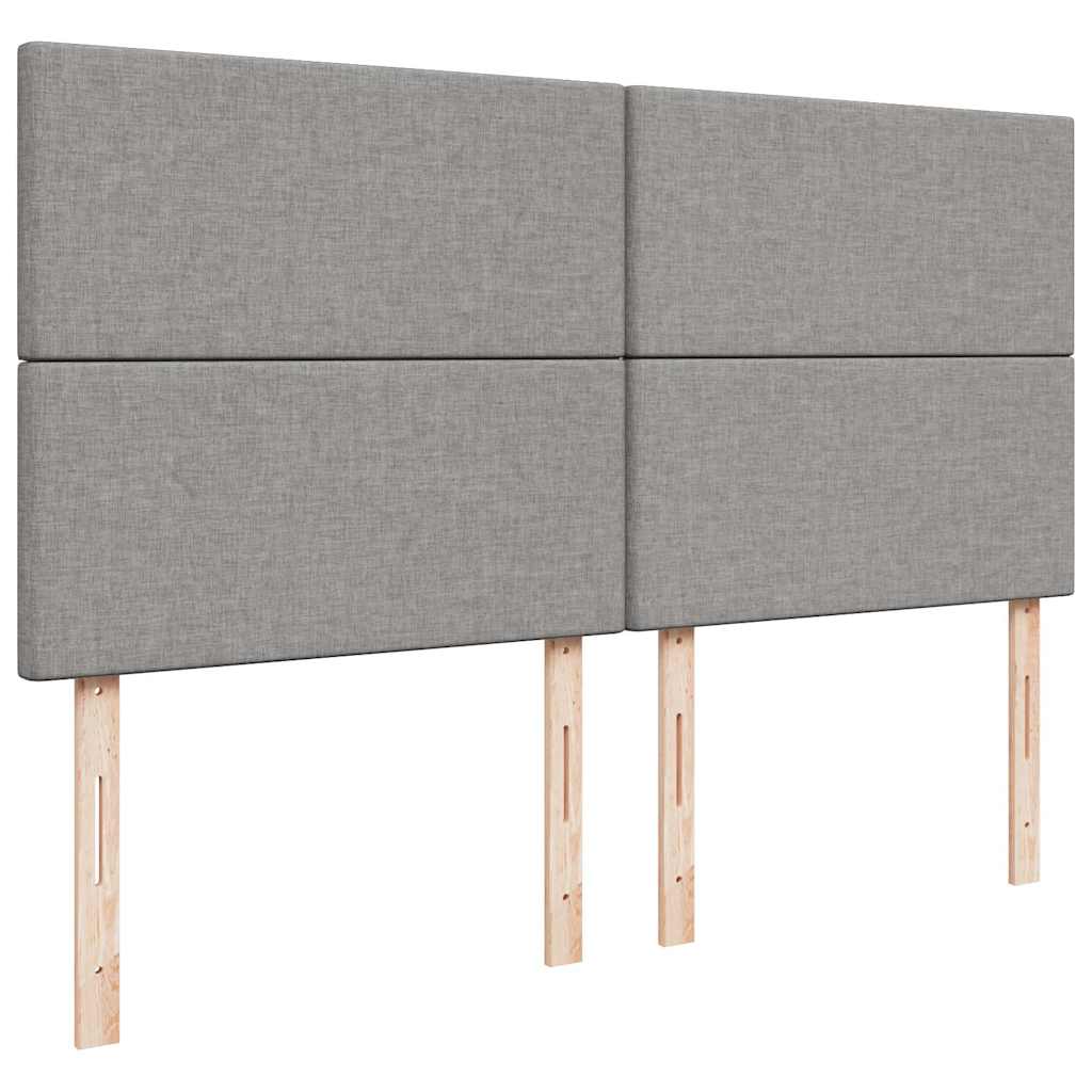 Ottoman-Bett mit Matratze & LEDs Hellgrau 160x200 cm Stoff