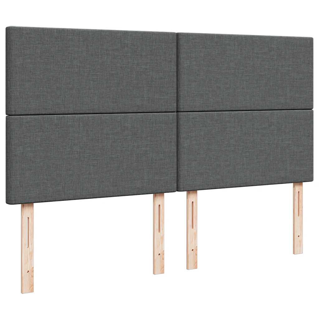 Ottoman-Bett mit Matratze & LEDs Dunkelgrau 160x200 cm Stoff