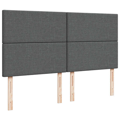Ottoman-Bett mit Matratze & LEDs Dunkelgrau 160x200 cm Stoff