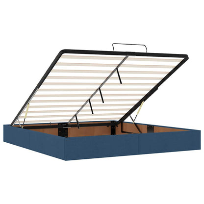 Ottoman-Bett mit Matratze & LEDs Blau 160x200 cm Stoff