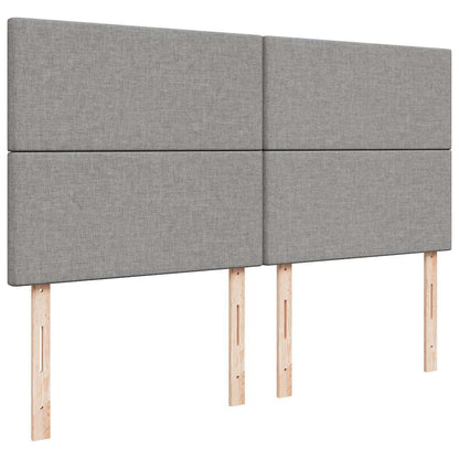 Ottoman-Bett mit Matratze & LEDs Hellgrau 180x200 cm Stoff