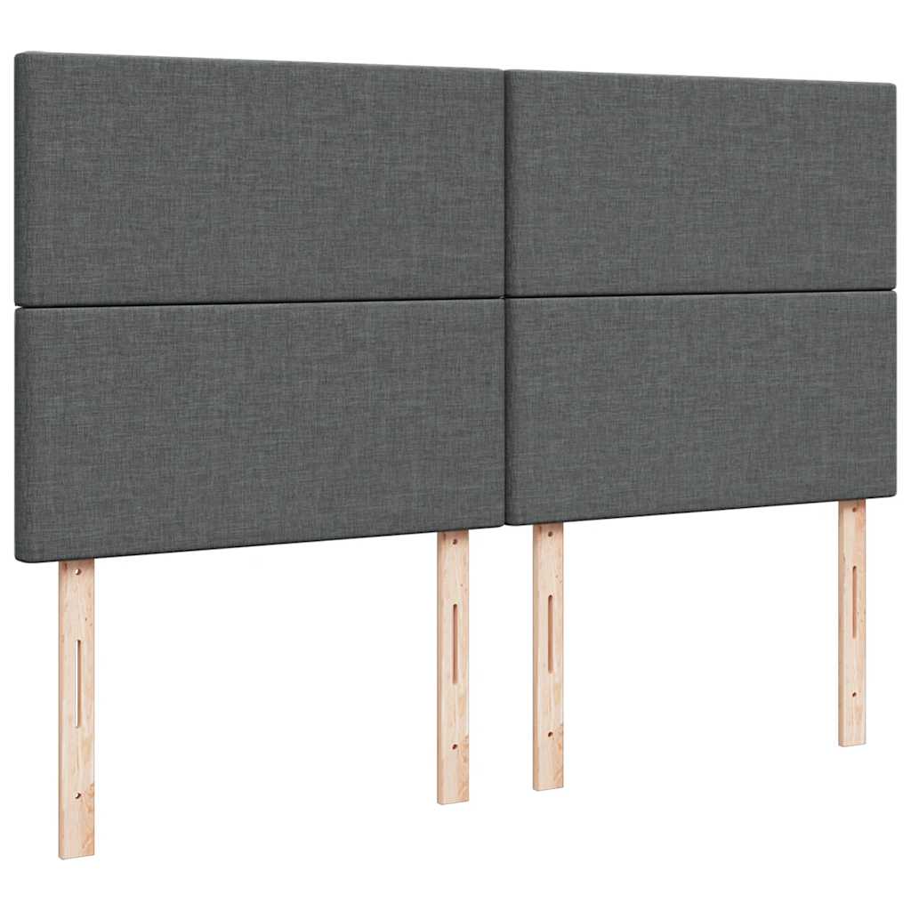 Ottoman-Bett mit Matratzen & LEDs Dunkelgrau 200x200 cm Stoff
