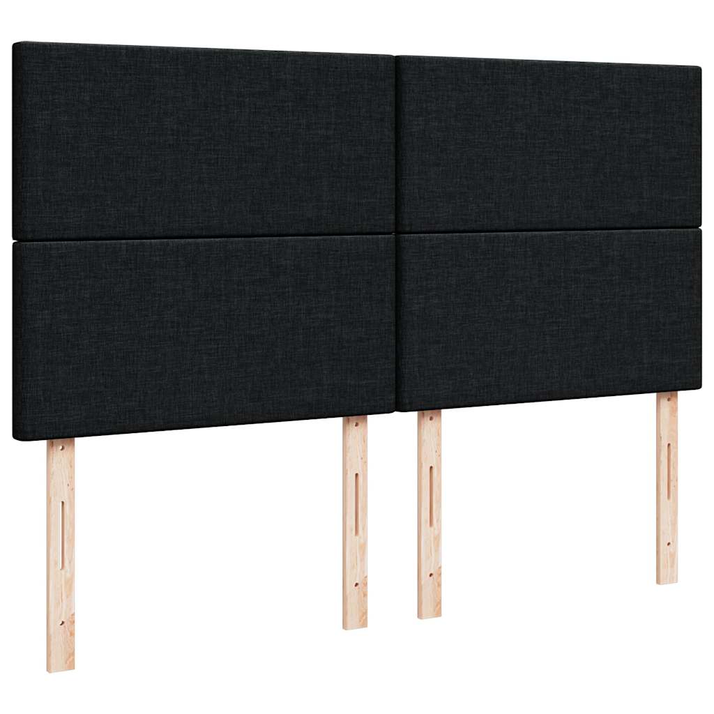 Ottoman-Bett mit Matratzen & LEDs Schwarz 200x200 cm Stoff