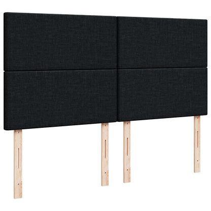 Ottoman-Bett mit Matratzen & LEDs Schwarz 200x200 cm Stoff